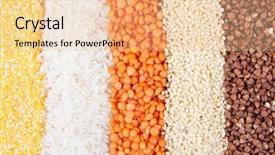  Presentation with food grains - Slides enhanced with different kinds of grains background and a lemonade colored foreground