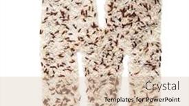  Presentation with rice grain - Presentation theme featuring different kinds of rice grain lying and creating an alphabet letter m different colors background and a soft green colored foreground