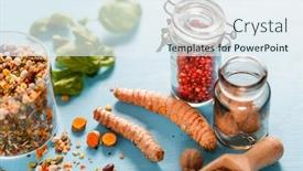  Presentation with different - PPT theme with different-kinds-of-spice and a sky blue colored foreground