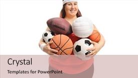  Presentation with ball sports - Beautiful presentation theme featuring different kinds of sports ball backdrop and a soft green colored foreground