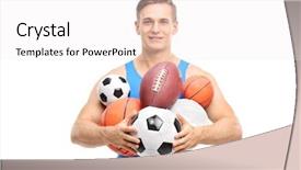  Presentation with sports balls - PPT layouts having different kinds of sports ball background and a sky blue colored foreground