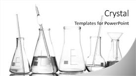  Presentation with glassware - Colorful PPT layouts enhanced with different laboratory glassware with water backdrop and a white colored foreground