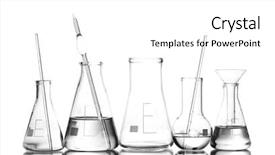  Presentation with glassware - Presentation theme consisting of different laboratory glassware with water background and a white colored foreground