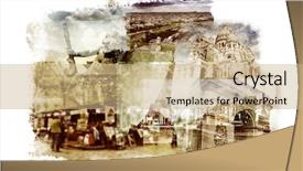  Presentation with bridges - Amazing theme having different landmarks in paris france backdrop and a coral colored foreground