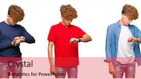  Presentation with different - Cool new PPT theme with different looks over isolated white backdrop and a red colored foreground