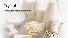  Presentation with white milk - Slide deck consisting of different milk products cheese cream background and a lemonade colored foreground