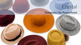  Presentation with hat - Beautiful presentation design featuring different of many hat for women backdrop and a light blue colored foreground