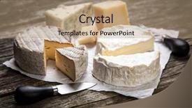  Presentation with camembert - Slide deck having different others - soft french cheese of camembert background and a coral colored foreground