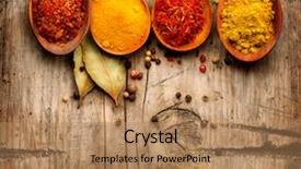  Presentation with herbs - Beautiful theme featuring different others - spices spice over wood herbs backdrop and a coral colored foreground