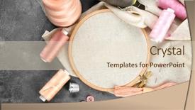  Presentation with embroidery - Amazing presentation theme having different others - threads and other accessories backdrop and a lemonade colored foreground
