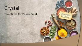  Presentation with acai bowls - Cool new presentation theme with different others - various colorful superfoods as acai backdrop and a soft green colored foreground