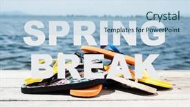  Presentation with spring break - Colorful theme enhanced with different pairs of flip-flop backdrop and a  colored foreground