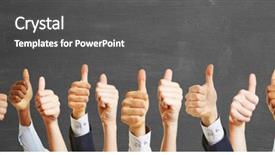  Presentation with congratulations - Colorful PPT layouts enhanced with different people as congratulations backdrop and a dark gray colored foreground