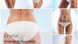  Presentation with body fat - Slide deck featuring different-photos-of-female-body background and a soft green colored foreground