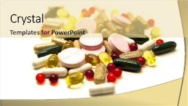  Presentation with medications - Cool new slides with different pills medications the pills closeup on white background backdrop and a blonde colored foreground