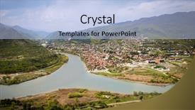  Presentation with cities - Amazing presentation design having different religion - view on mtskheta one backdrop and a  colored foreground