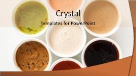  Presentation with sauce - Presentation theme featuring different sauces background and a coral colored foreground