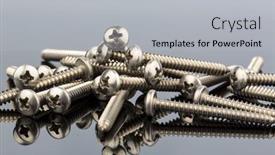  Presentation with reflecting - Presentation theme featuring different-screws-on-a-reflecting background and a light gray colored foreground