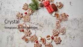  Presentation with christmas holiday gingerbread - Beautiful PPT layouts featuring different shapes of christmas gingerbread backdrop and a mint green colored foreground