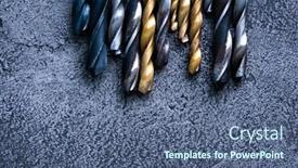  Presentation with bits - Slide set consisting of different-sizes-drill-bits background and a ocean colored foreground