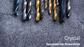  Presentation with bits - Cool new slides with different-sizes-drill-bits backdrop and a gray colored foreground