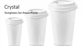  Presentation with paper cups - Theme featuring different sizes isolated on white background and a white colored foreground