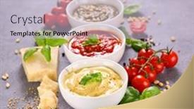  Presentation with sauce - Theme having different-sort-of-sauce background and a lemonade colored foreground