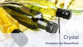  Presentation with cooking oil - Theme with different sorts of cooking oil background and a sky blue colored foreground