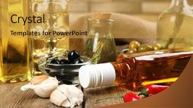  Presentation with cooking oil - Presentation enhanced with different sorts of cooking oil background and a yellow colored foreground