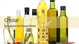  Presentation with cooking oil - Presentation theme consisting of different sorts of cooking oil background and a yellow colored foreground