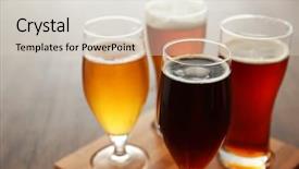  Presentation with craft beer - Beautiful theme featuring different sorts of craft beer backdrop and a soft green colored foreground