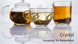  Presentation with black tea - Theme with different sorts of tea - black background and a light gray colored foreground