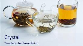  Presentation with black tea - Theme enhanced with different sorts of tea - black background and a sky blue colored foreground