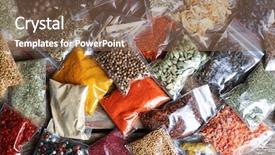  Presentation with plastic bags - Theme enhanced with different spices in plastic zipper background and a tawny brown colored foreground