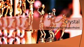  Presentation with sports awards - Audience pleasing presentation theme consisting of different sports football basketball backdrop and a red colored foreground