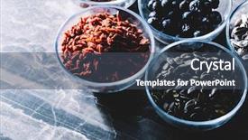  Presentation with superfoods - Colorful theme enhanced with vege - bowls with different superfoods backdrop and a ocean colored foreground