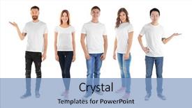  Presentation with different - Amazing slide deck having different t-shirts on white backdrop and a light blue colored foreground