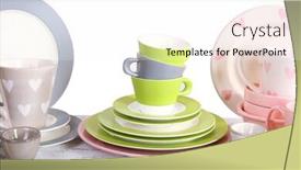  Presentation with tableware - Theme with different-tableware-on-shelf-isolated background and a white colored foreground