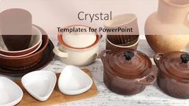  Presentation with tableware - Audience pleasing presentation theme consisting of different-tableware-on-shelf-isolated backdrop and a lemonade colored foreground