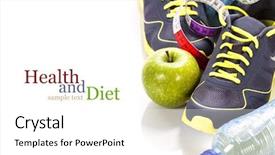  Presentation with food sport - Presentation theme consisting of different tools for sport background and a white colored foreground