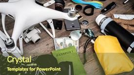  Presentation with accessories - Slide set consisting of different travel accessories with necessary background and a tawny brown colored foreground