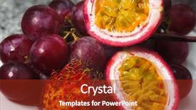  Presentation with rambutan - Amazing PPT theme having different tropical fruits - passion fruit backdrop and a tawny brown colored foreground