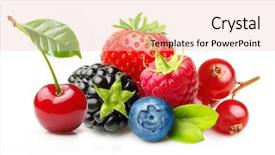  Presentation with fruits - Presentation theme enhanced with different type of berry fruits background and a lemonade colored foreground