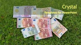  Presentation with philippine currency american period money - Presentation with different type of euro currency background and a tawny brown colored foreground