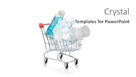  Presentation with hand hygiene - PPT theme featuring different-type-of-hand-sanitizers background and a white colored foreground