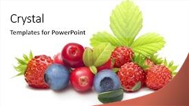  Presentation with fruits - Colorful presentation design enhanced with floral frame with white calla backdrop and a mint green colored foreground.