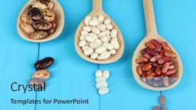  Presentation with beans - Theme with different types of beans background and a light blue colored foreground