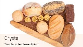  Presentation with cereal - Audience pleasing PPT layouts consisting of different types of bread pasta and cereal isolated on white backdrop and a coral colored foreground