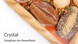  Presentation with cereal - Cool new slides with different types of bread pasta and cereal isolated on white backdrop and a white colored foreground