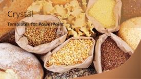  Presentation with cereal - Amazing PPT layouts having different types of bread pasta and cereal close-up backdrop and a yellow colored foreground